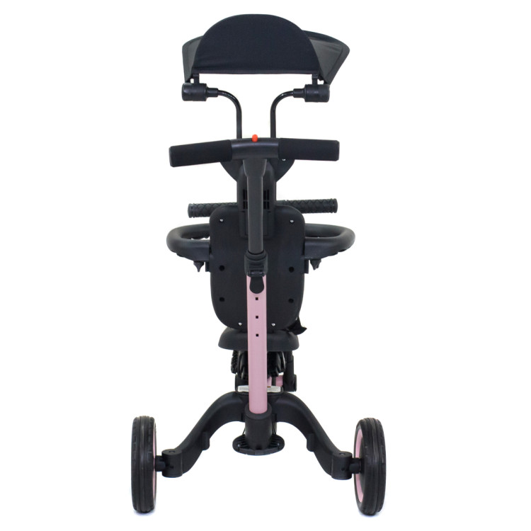 Детский беговел-велосипед 8в1 с крышей и ручкой, розовый - TR008C-PINK