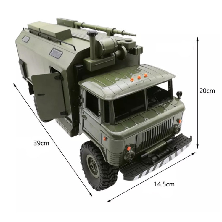 Радиоуправляемая грузовая машина WPL Газ 66 Зеленый 1:16 - WPLB-24-6