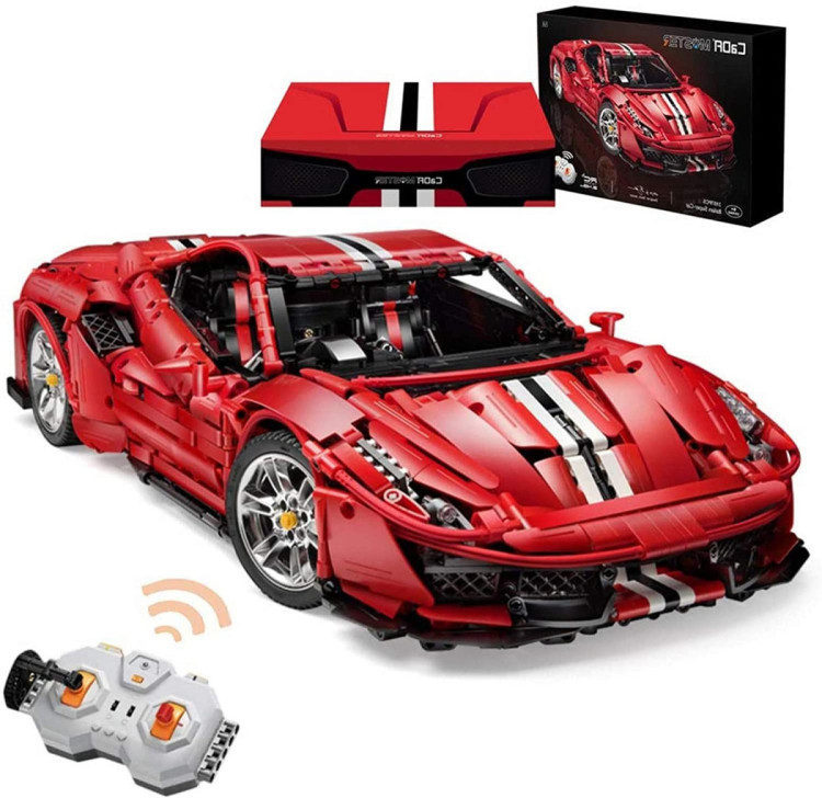 Конструктор CADA Ferrari 488 (3187  деталей, пульт, электропривод) - C61042W