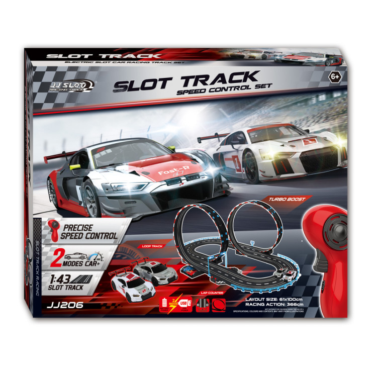 Гоночный автотрек JJ slot (2 машинки, 366 см, от сети, 1:43) - JJ206-1