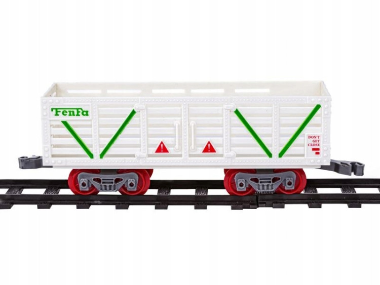 Железная дорога Новогодний поезд Fenfa (3 вагона, пар, пульт, свет, звук) - 1613F