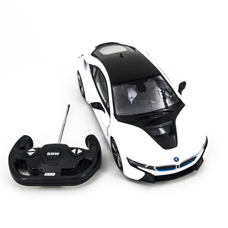 Радиоуправляемая машина Rastar BMW i8 White 1:14 с открывающимися дверями - 71010-W