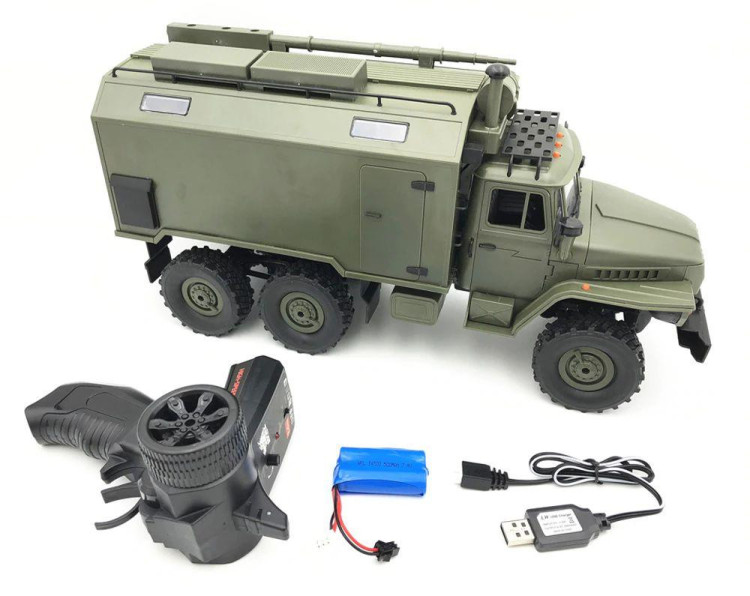 Радиоуправляемый внедорожник WPL Советский военный грузовик Урал 4WD 1:16 2.4G - WPLB-36