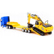 Металлический грузовик трейлер с экскаватором HUINA 1:50 - HN1729-YELLOW