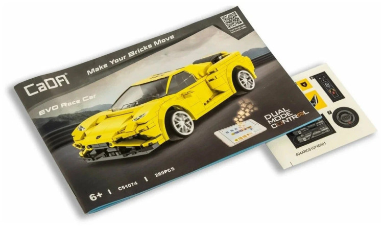 Радиоуправляемый конструктор CADA спортивный автомобиль EVO Race Car, 289 элементов - C51074W