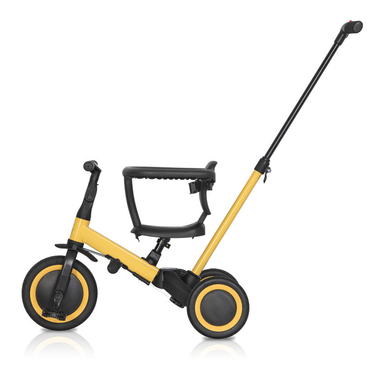 Детский беговел-велосипед 6в1 с родительской ручкой, желтый - TR008-YELLOW