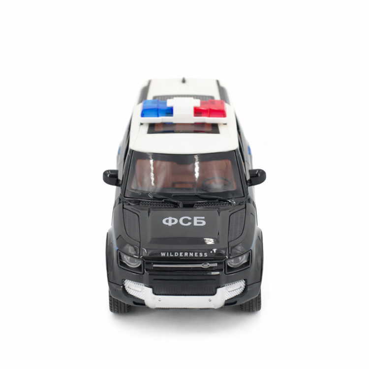 Радиоуправляемая металлическая полицейская машина Land Rover Defender 1:22 - HCL-3610-BLACK