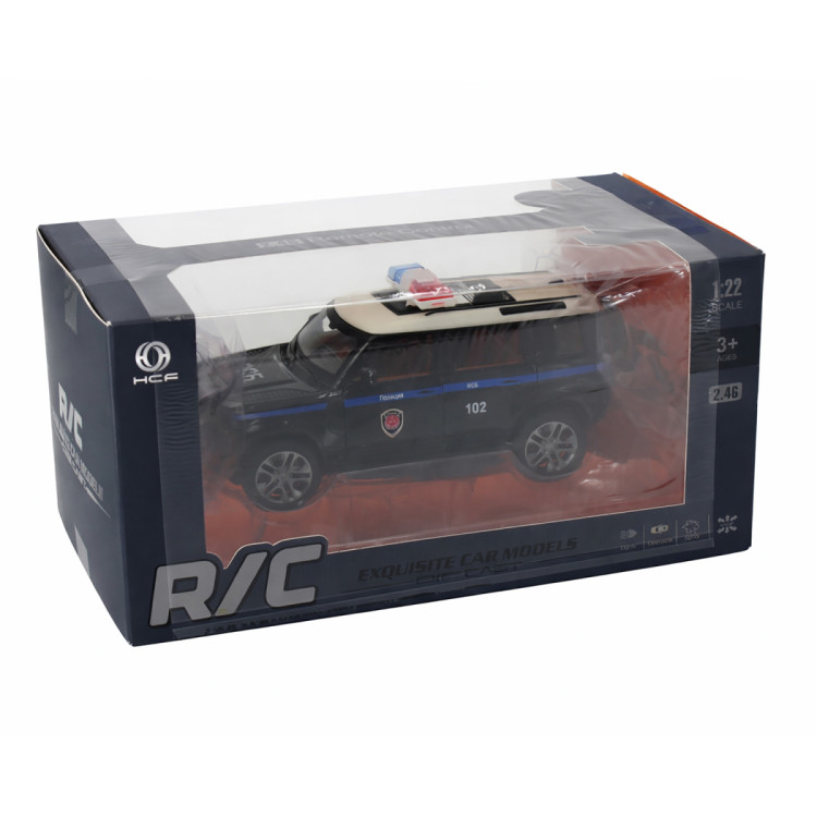 Радиоуправляемая металлическая полицейская машина Land Rover Defender 1:22 - HCL-3610-BLACK