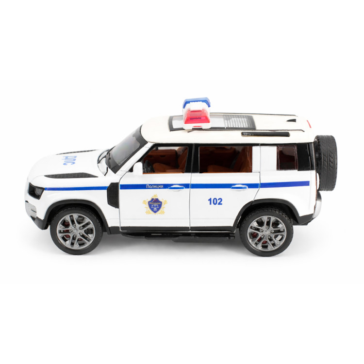 Радиоуправляемая металлическая полицейская машина Land Rover Defender 1:22 - HCL-3610-WHITE