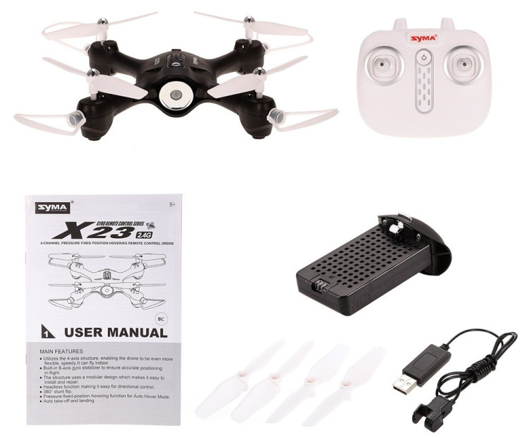 Радиоуправляемый квадрокоптер SYMA X23W BLACK с Wi-Fi FPV камерой - SYMA-X23W-BLACK