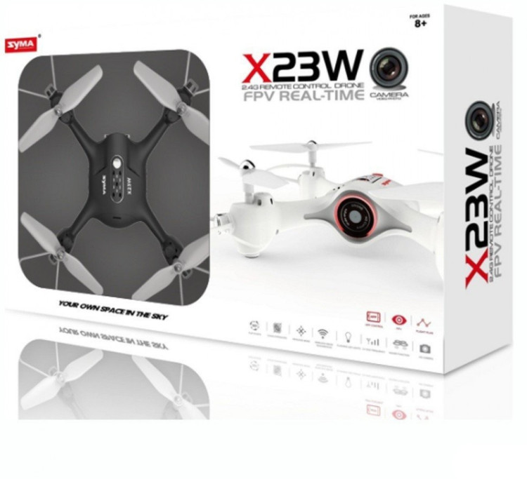 Радиоуправляемый квадрокоптер SYMA X23W BLACK с Wi-Fi FPV камерой - SYMA-X23W-BLACK