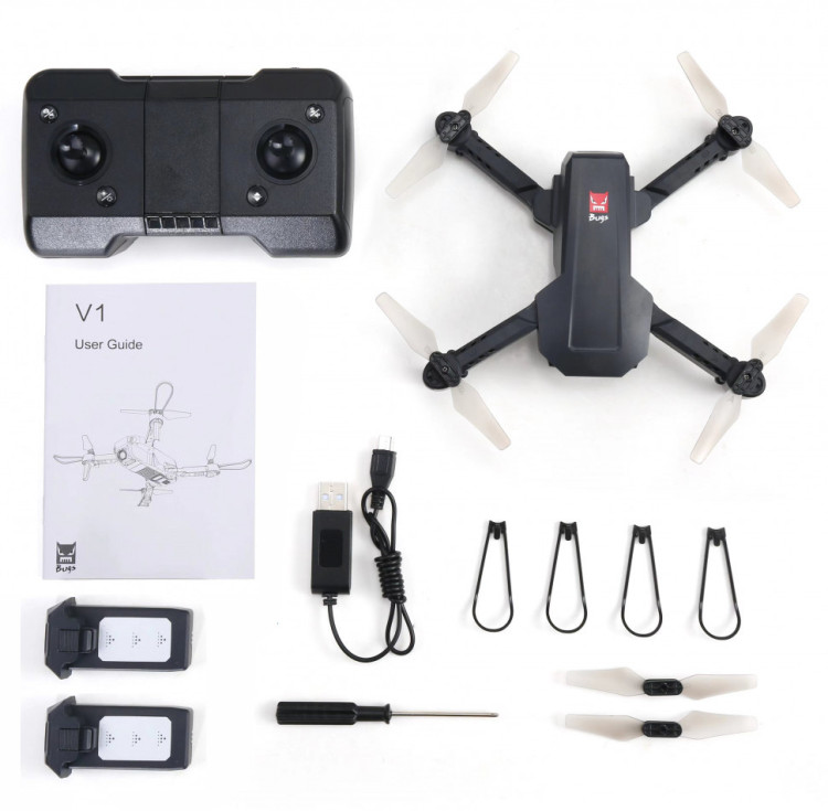 Радиоуправляемый квадрокоптер с сумкой MJX V1 4K/1080P WiFi FPV 2 АКБ 2.4G - MJX-V1-BAG-COMBO