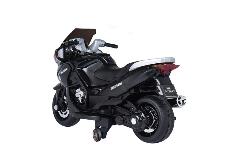 Детский электромобиль мотоцикл BMW R1200RT Black 12V - HZB-118-BLACK
