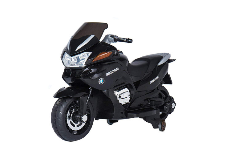 Детский электромобиль мотоцикл BMW R1200RT Black 12V - HZB-118-BLACK